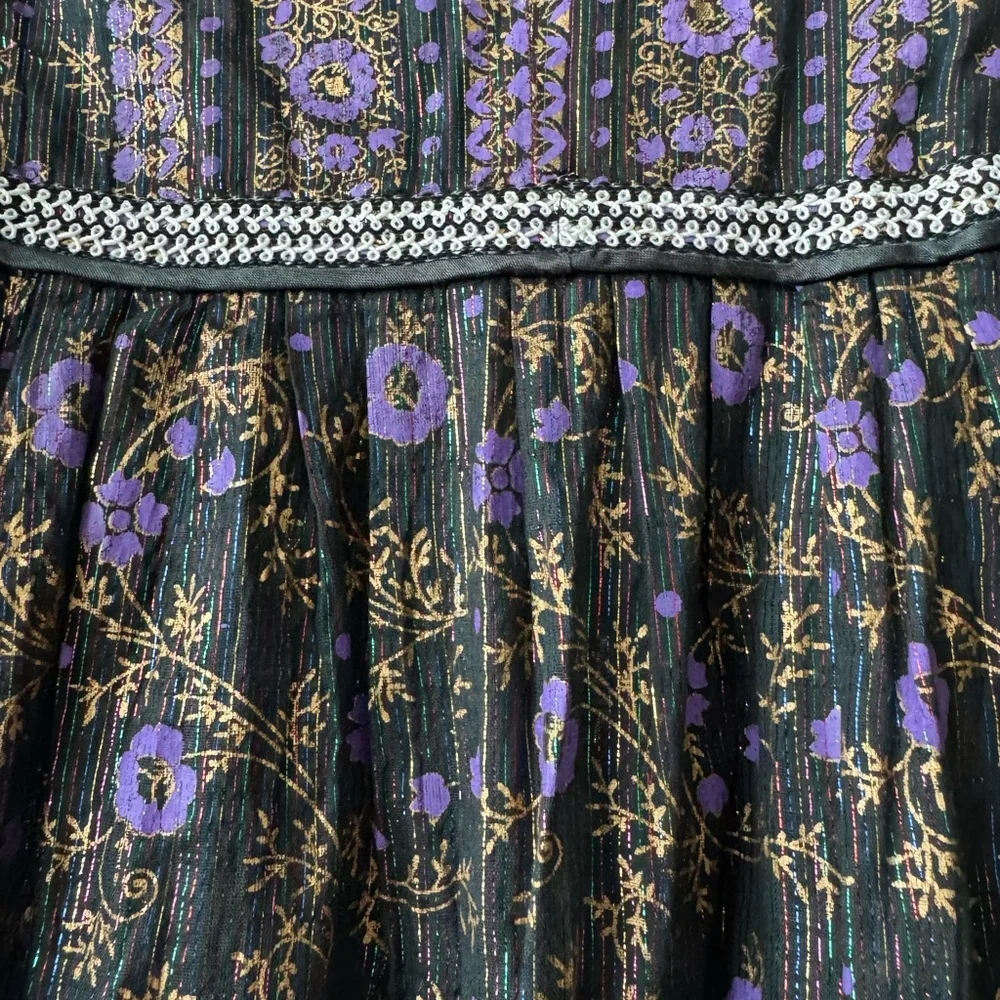 Vintage Floral Long Sleeve Kaftan Dress - Picture 3 of 4